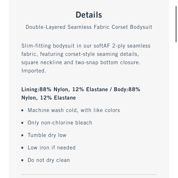 Abercrombie Double-Layered Seamless Fabric Corset Bodysuit - Picture 4 of 4